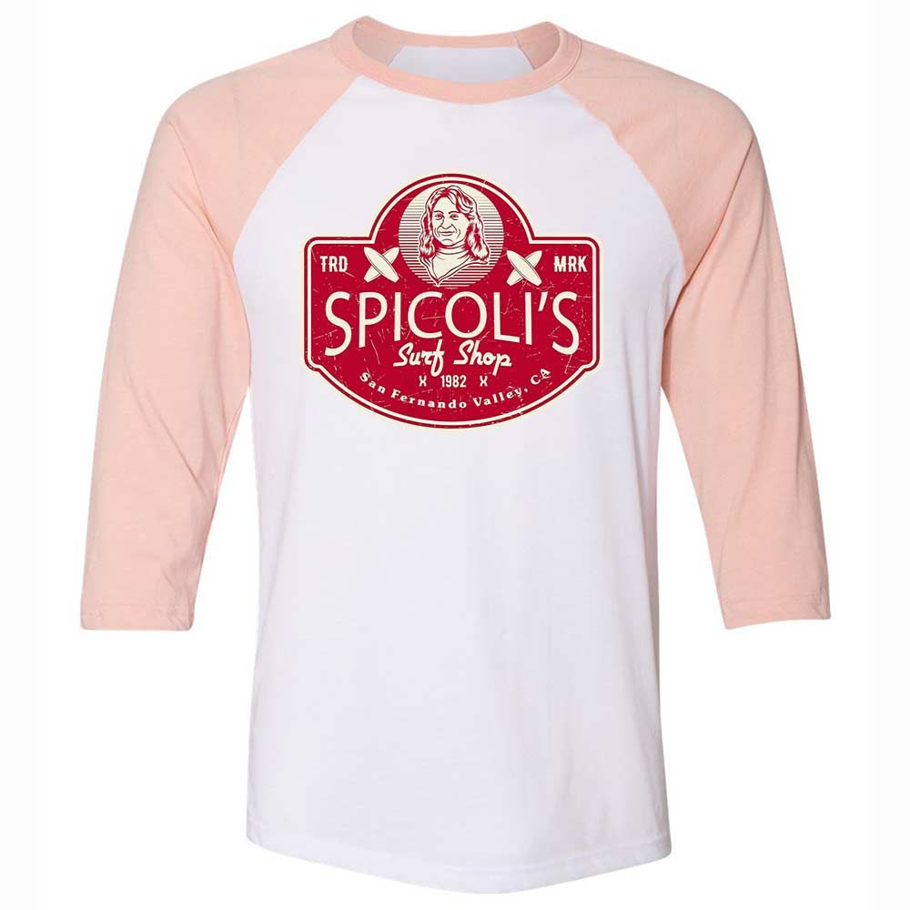 Unisex 3/4 Baseball Tee - WARP5K7X - White/Heather Peach - 5