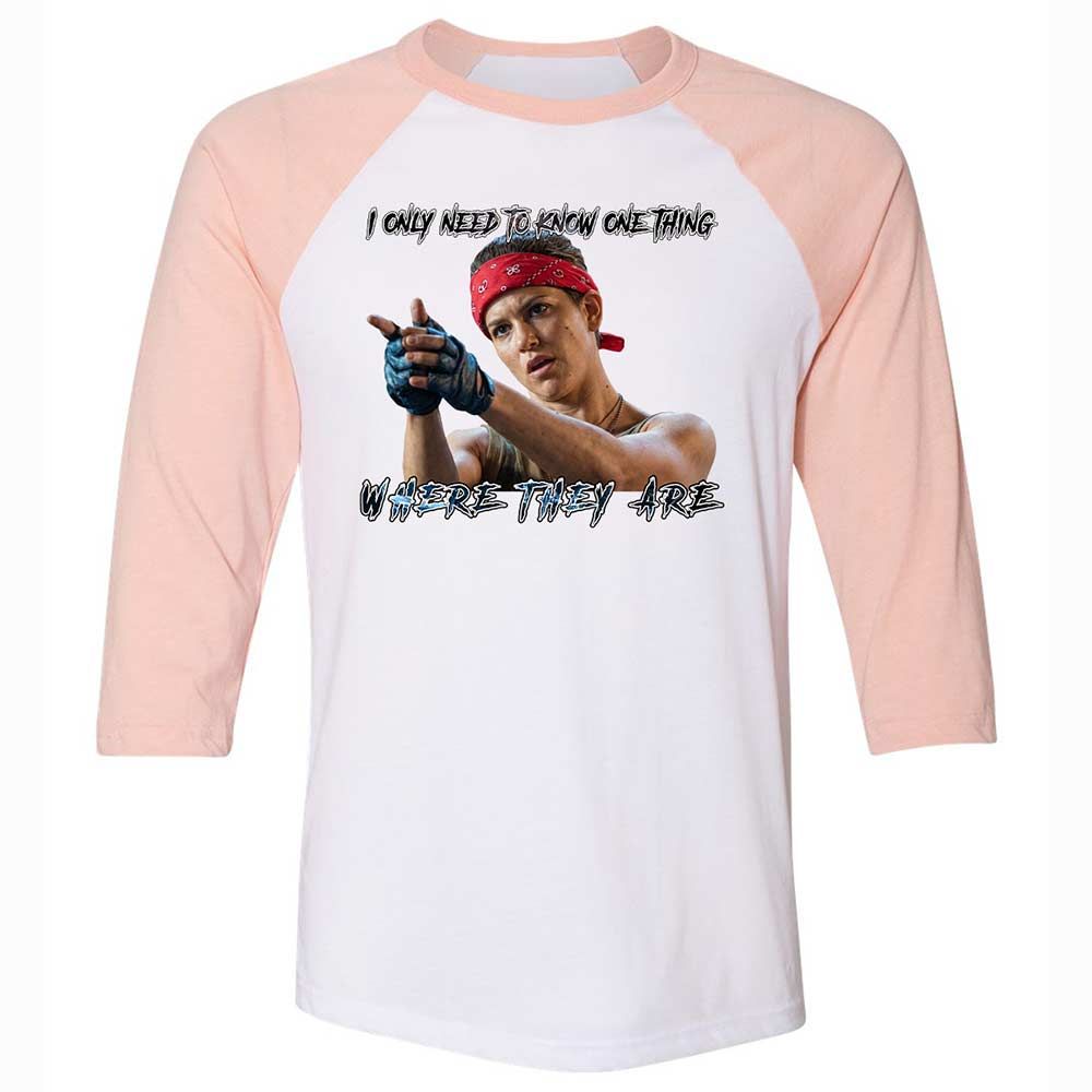 Unisex 3/4 Baseball Tee - G8NAAMDT - White/Heather Peach - 5