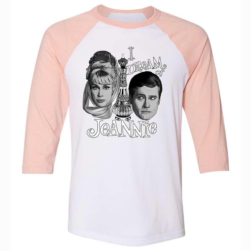 Unisex 3/4 Baseball Tee - 8VZ5A4AW - White/Heather Peach - 5