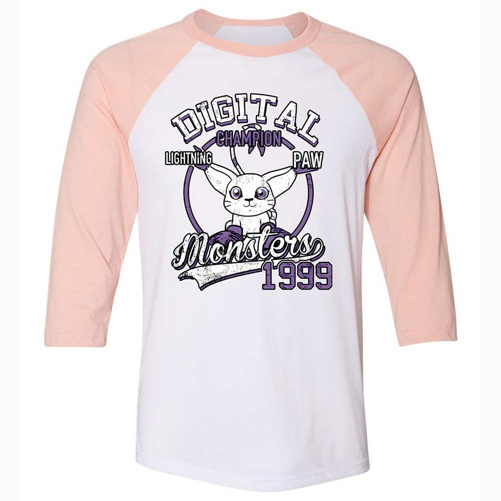 Unisex 3/4 Baseball Tee - SK8SPK4L - White/Heather Peach - 5