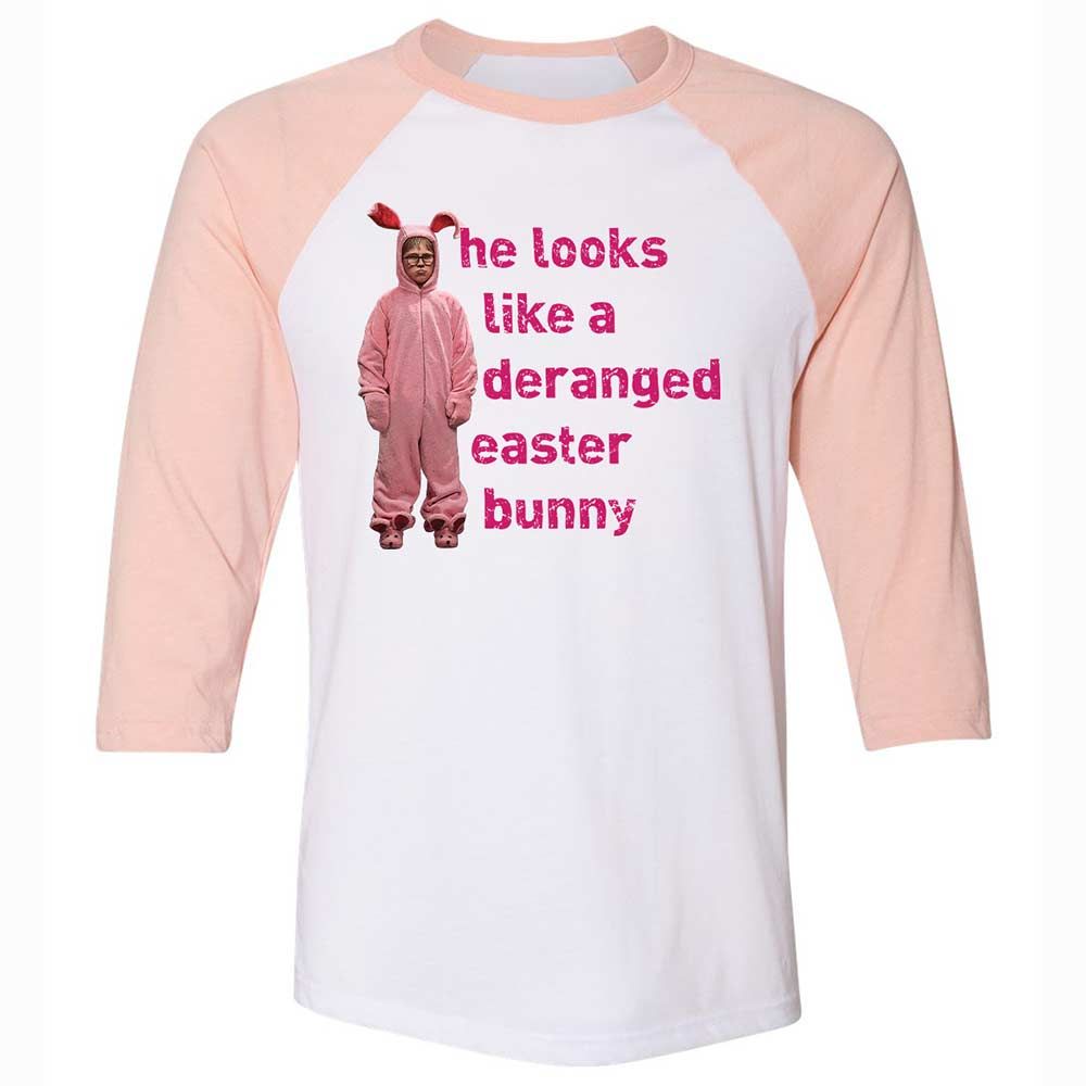 He Looks Like a Deranged Easter Bunny - White/Heather Peach - 5