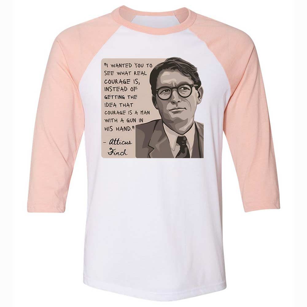Real Courage Quote - White/Heather Peach - 5