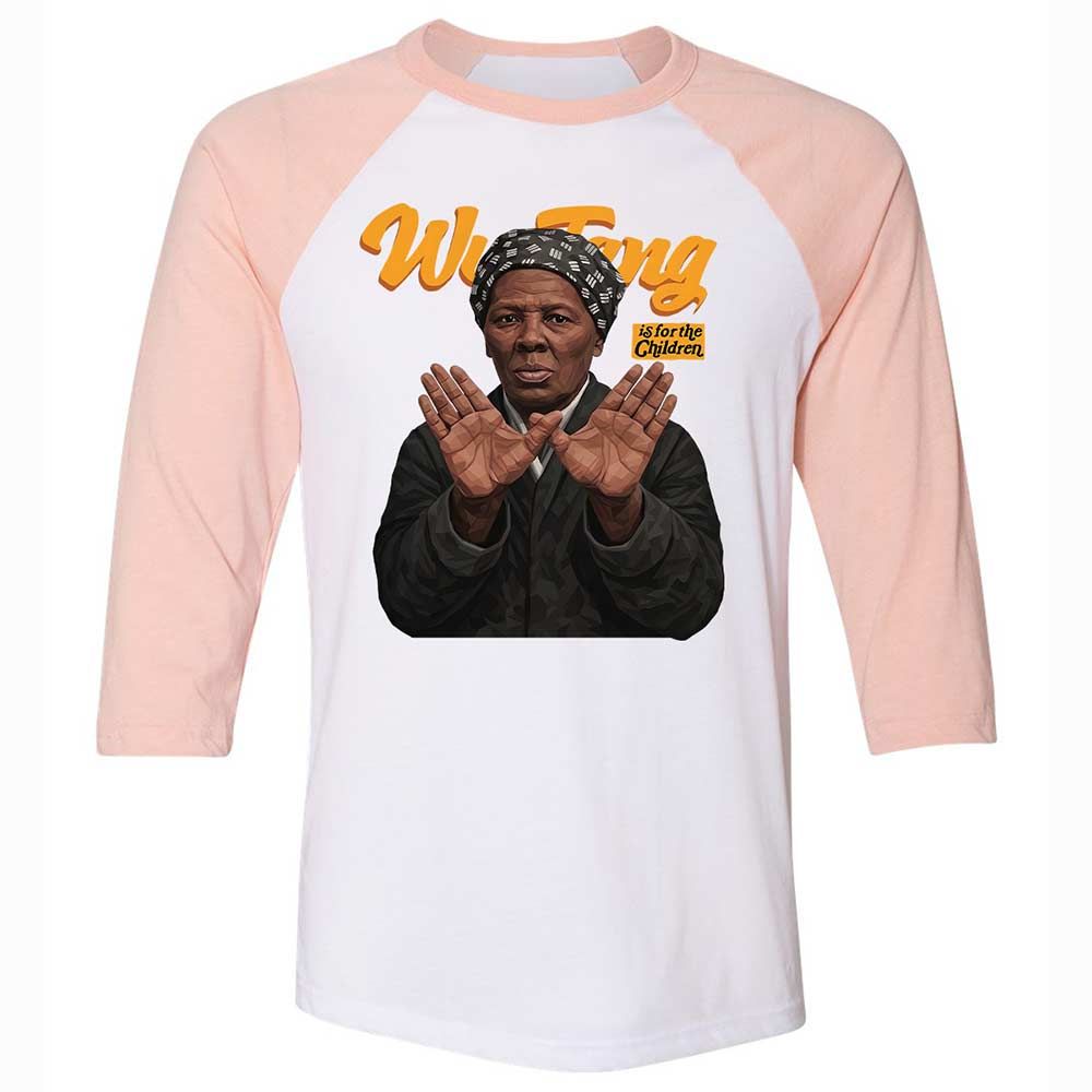 Unisex 3/4 Baseball Tee - Black - White/Heather Peach - 5