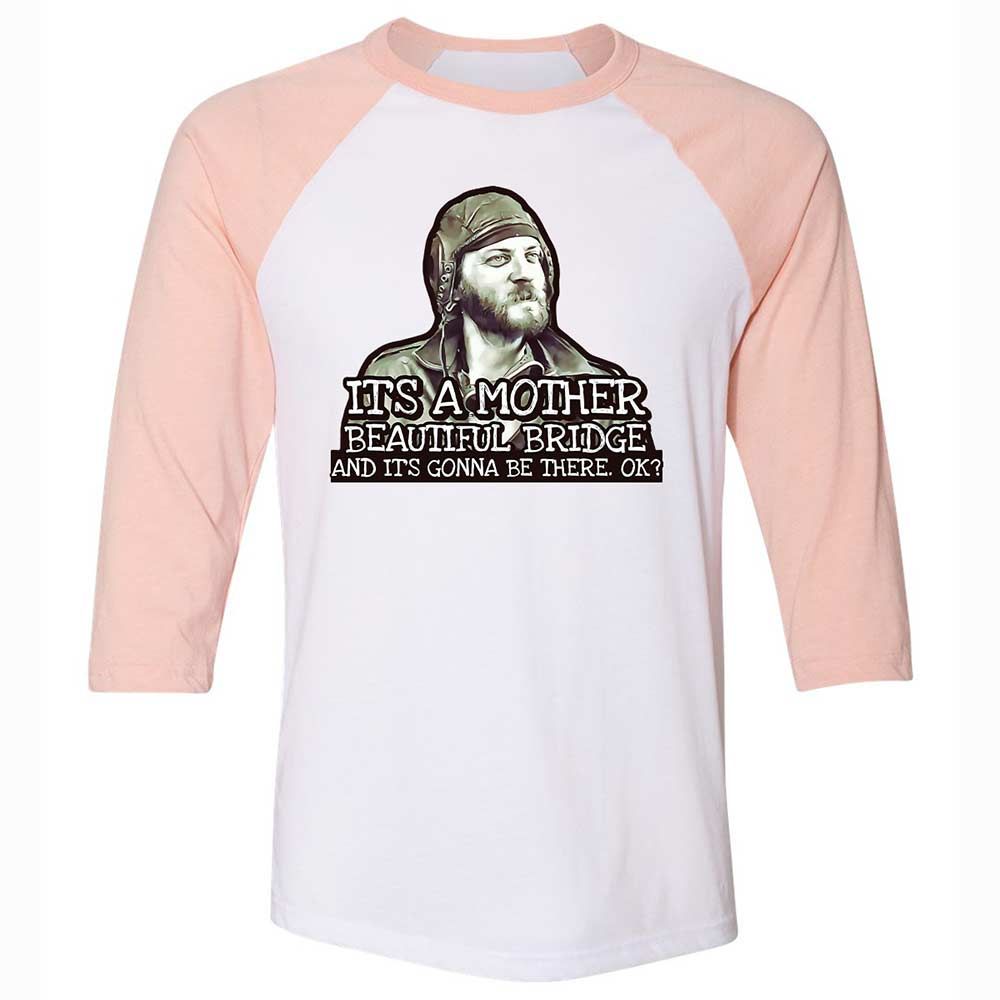 Unisex 3/4 Baseball Tee - SRFJ7BCQ - White/Heather Peach - 5
