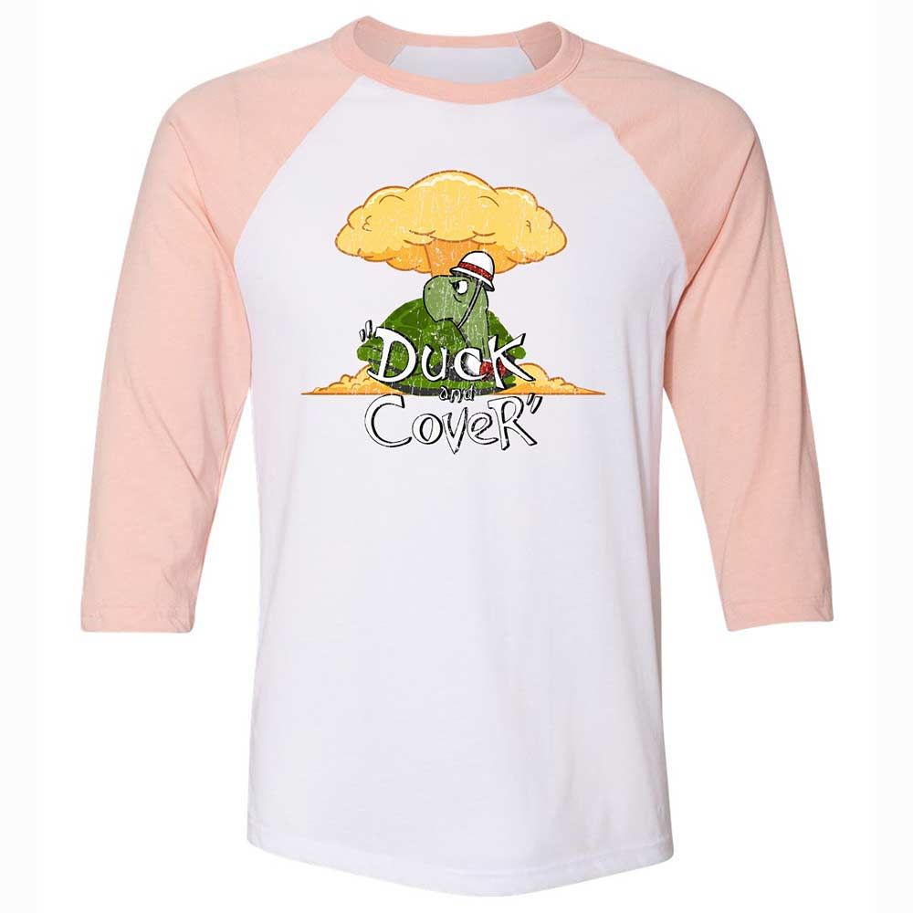 Unisex 3/4 Baseball Tee - H5ANZVNW - White/Heather Peach - 5