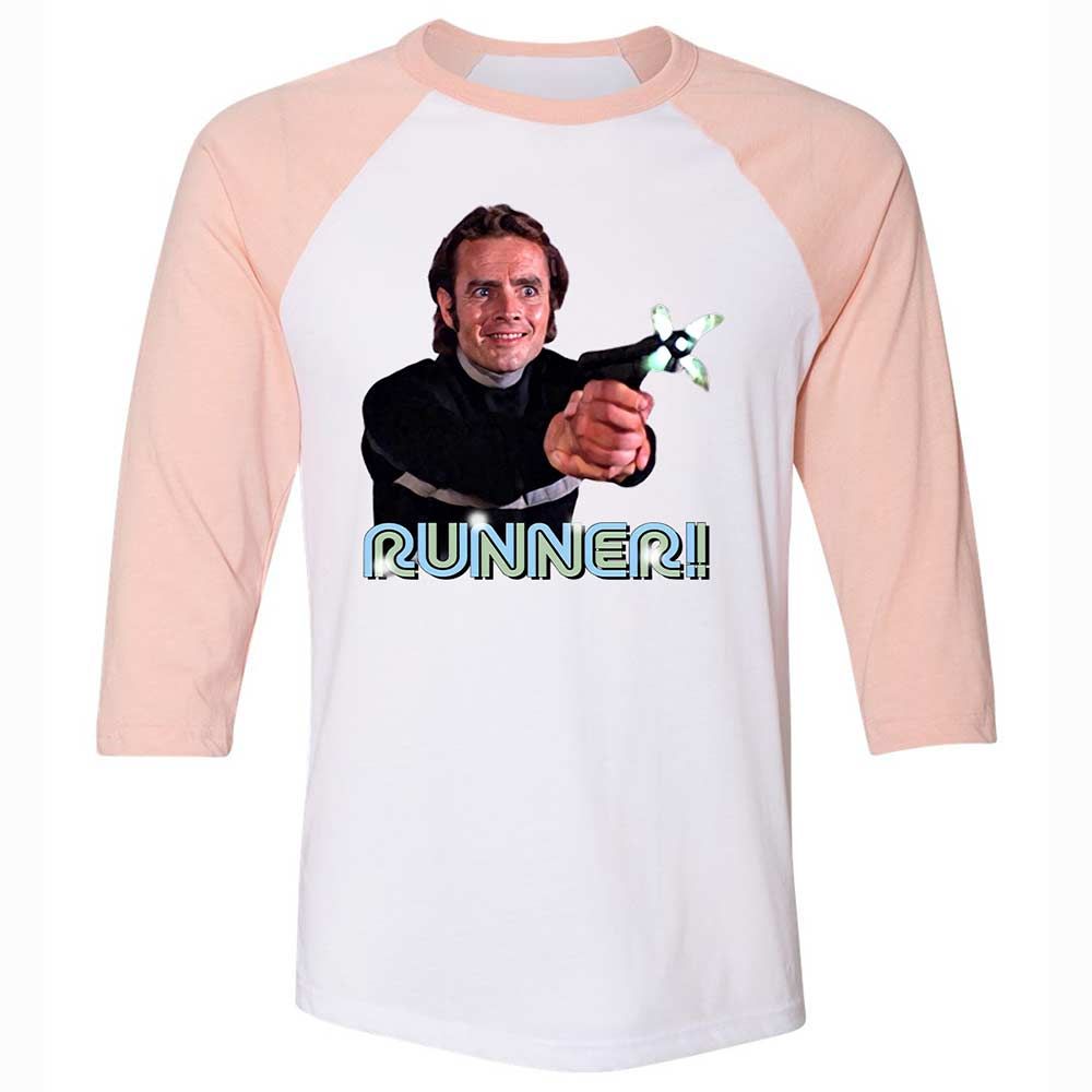 Unisex 3/4 Baseball Tee - TUQ965LA - White/Heather Peach - 5