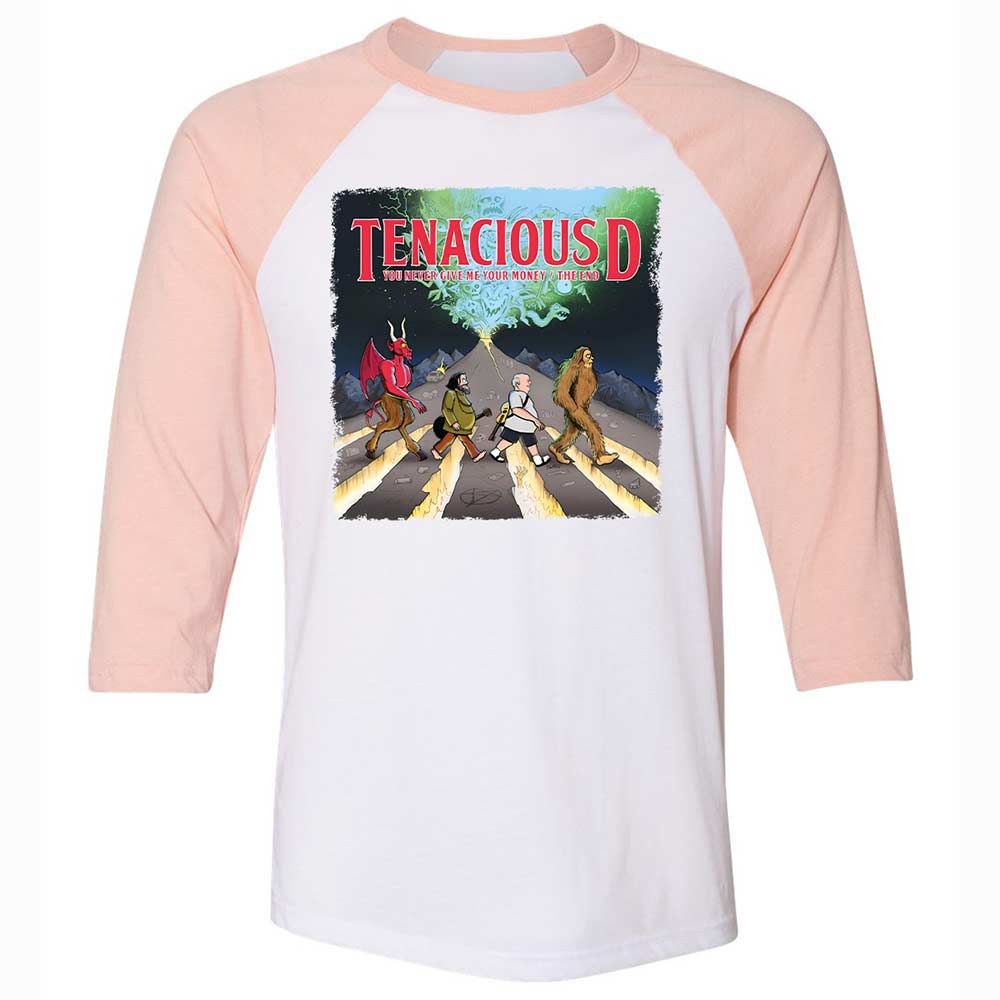 Unisex 3/4 Baseball Tee - DTWQXEP1 - White/Heather Peach - 5