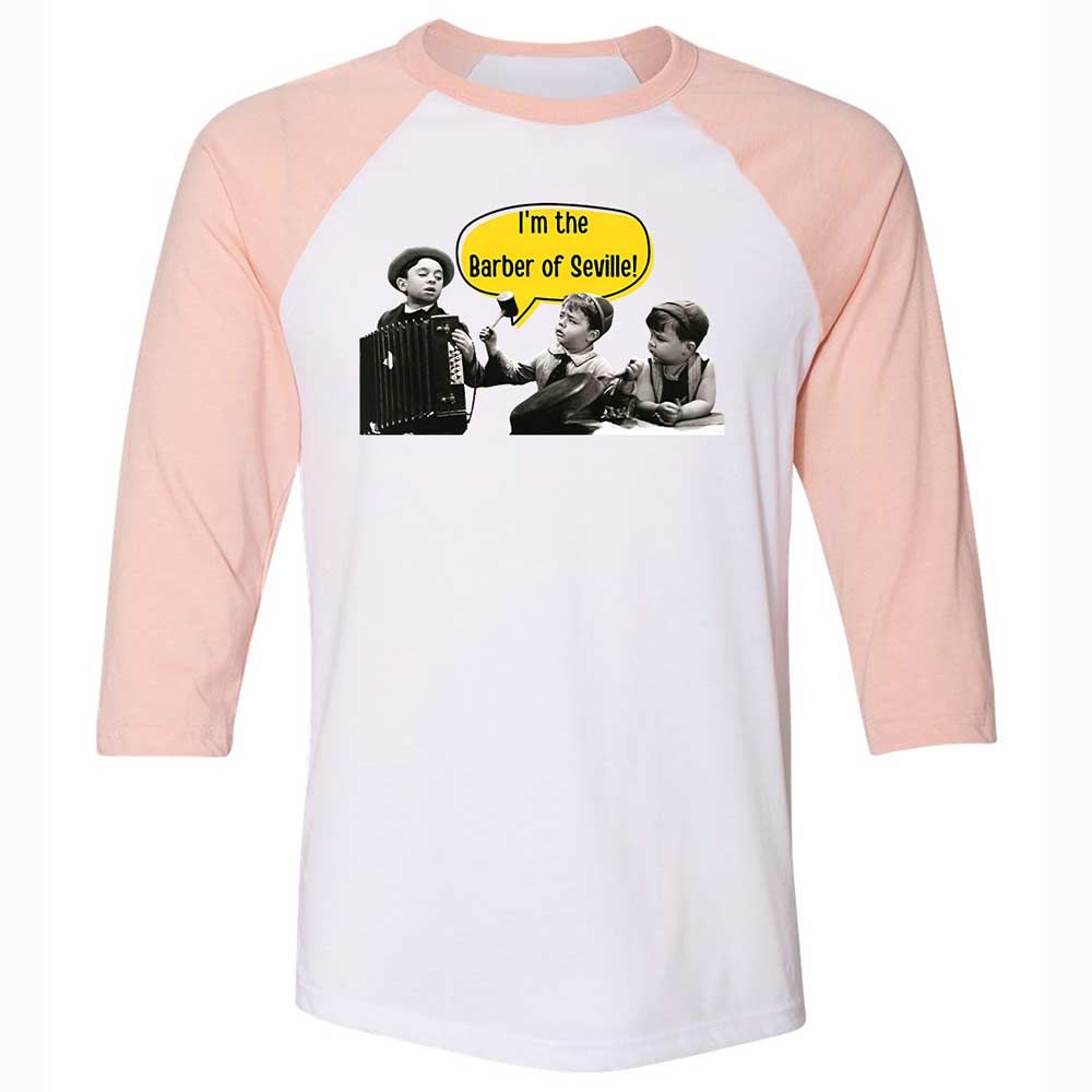 Unisex 3/4 Baseball Tee - 32ZFRBC5 - White/Heather Peach - 5