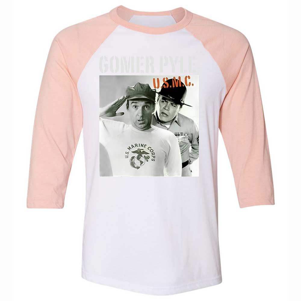 Unisex 3/4 Baseball Tee - 9HCSVQ4T - White/Heather Peach - 5