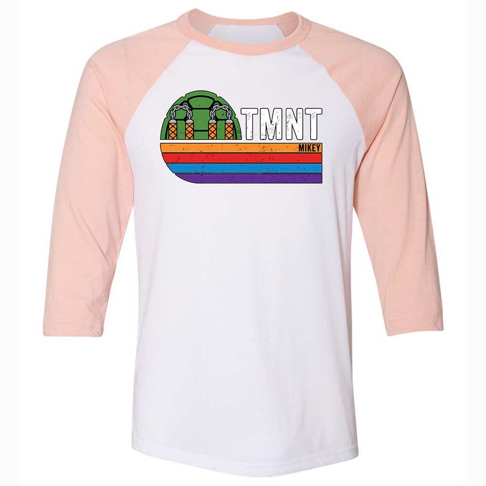 Unisex 3/4 Baseball Tee - BG7PUBLX - White/Heather Peach - 5