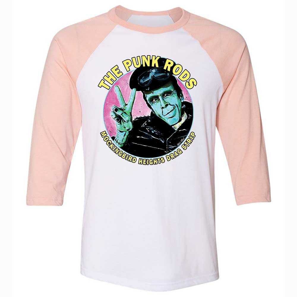 Unisex 3/4 Baseball Tee - B77QHBAS - White/Heather Peach - 5