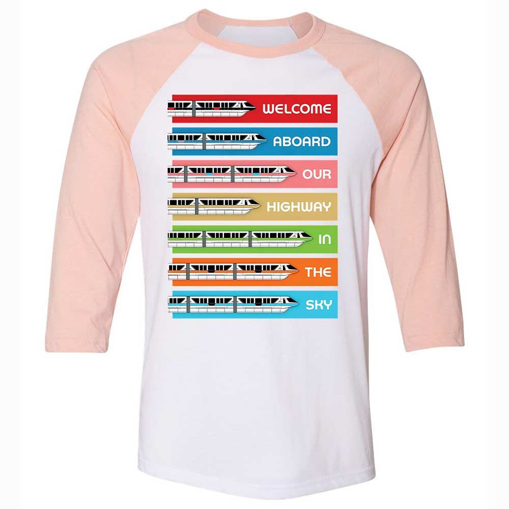 Unisex 3/4 Baseball Tee - Black - White/Heather Peach - 5