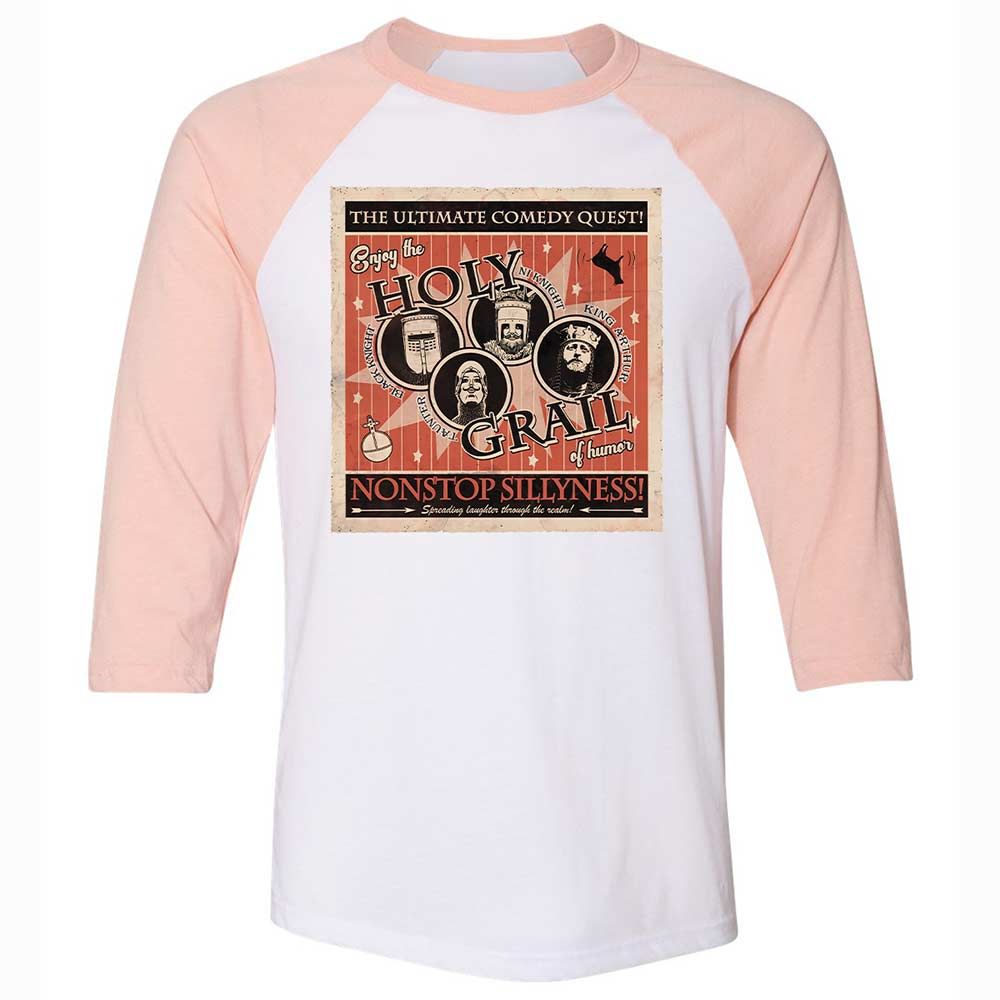 Unisex 3/4 Baseball Tee - TZJ1AZGH - White/Heather Peach - 5