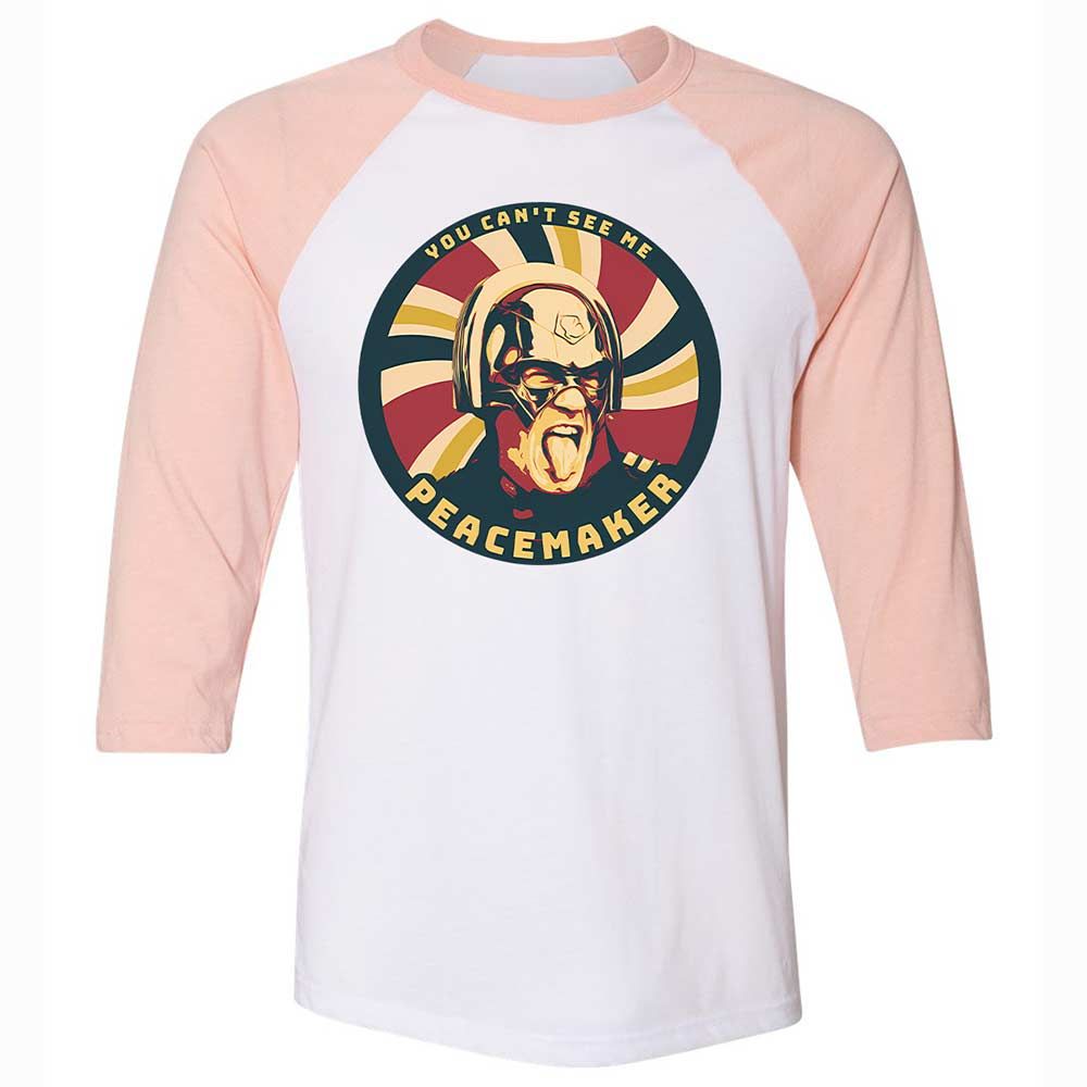 Unisex 3/4 Baseball Tee - X81EBWEV - White/Heather Peach - 5