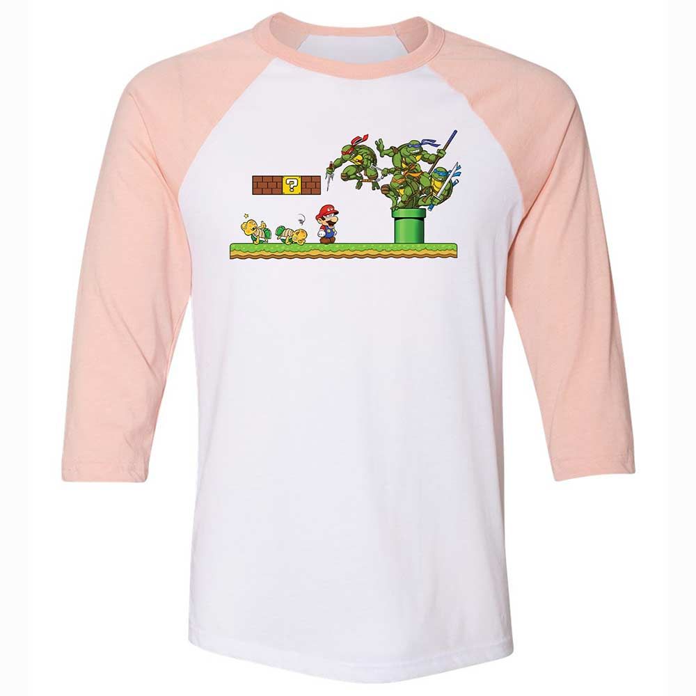 Unisex 3/4 Baseball Tee - VL5WHL6F - White/Heather Peach - 5