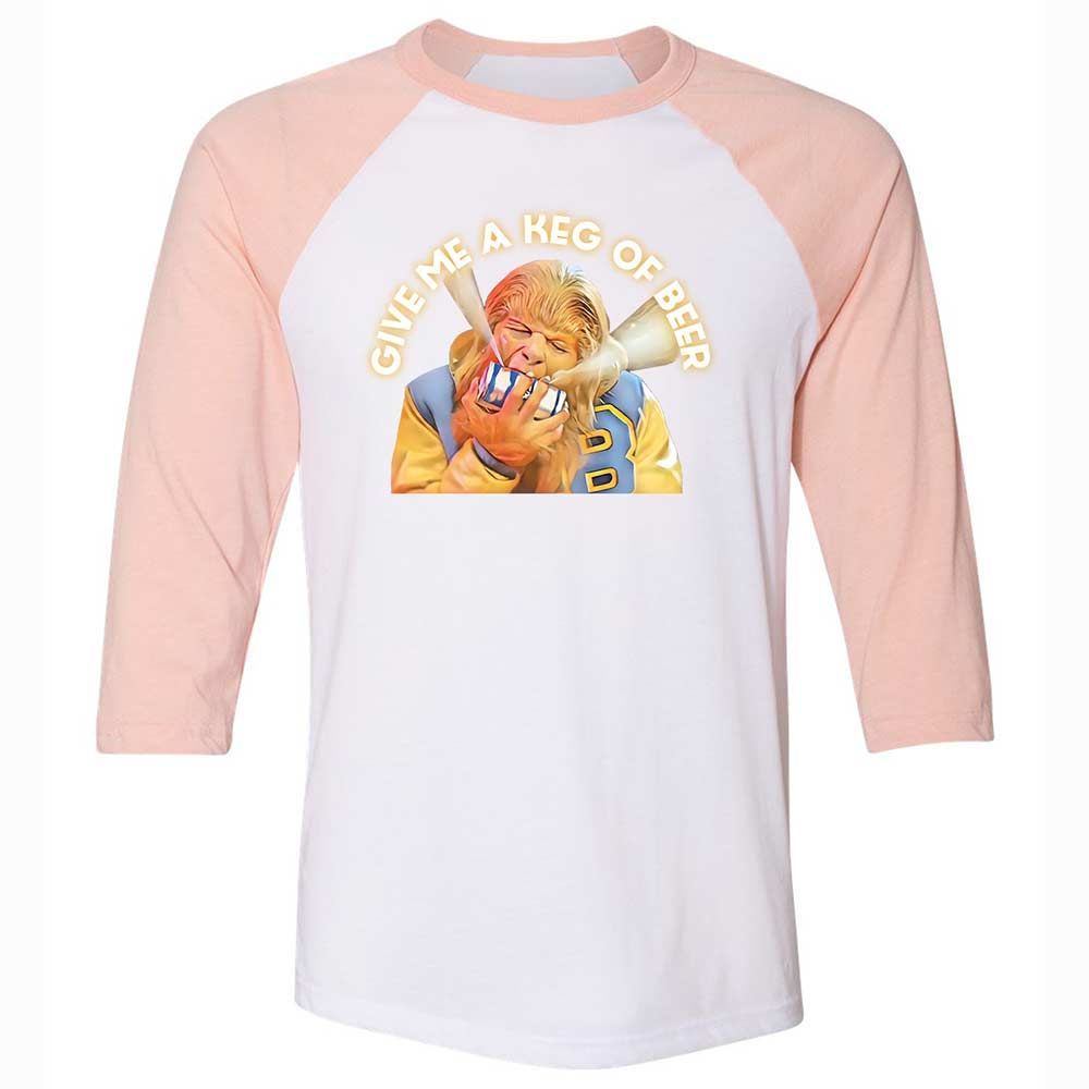 Unisex 3/4 Baseball Tee - 7QNHJRJL - White/Heather Peach - 5