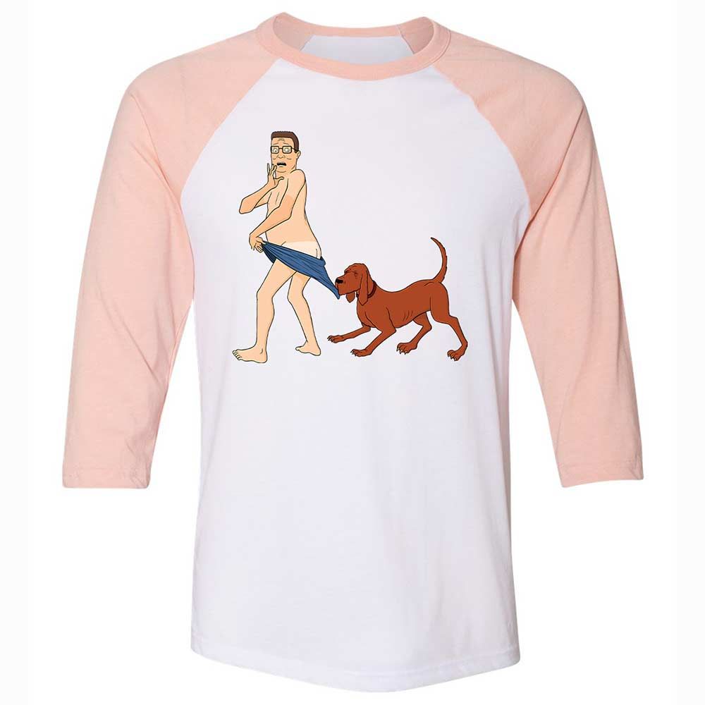 Unisex 3/4 Baseball Tee - DJU3S1E9 - White/Heather Peach - 5