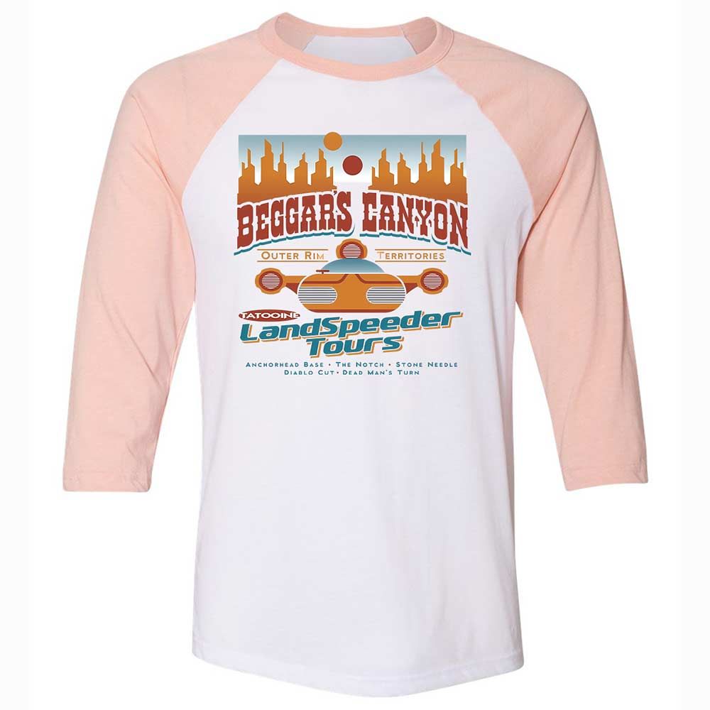 Unisex 3/4 Baseball Tee - RDATLYC8 - White/Heather Peach - 5