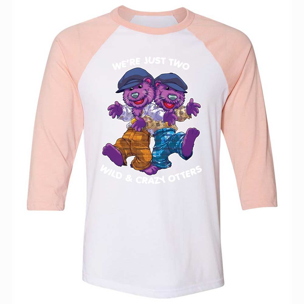 Two wild & crazy otters - White/Heather Peach - 5