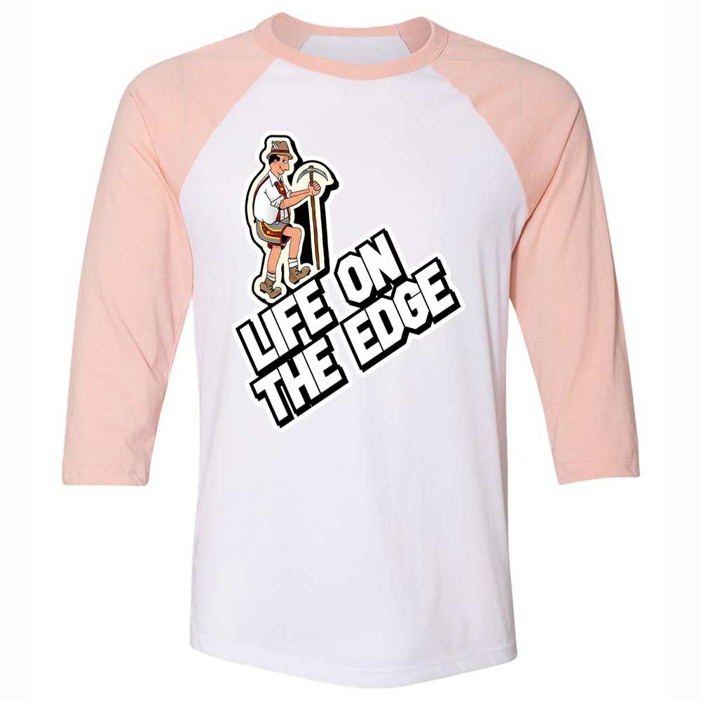 Unisex 3/4 Baseball Tee - CPBM3X4K - White/Heather Peach - 5