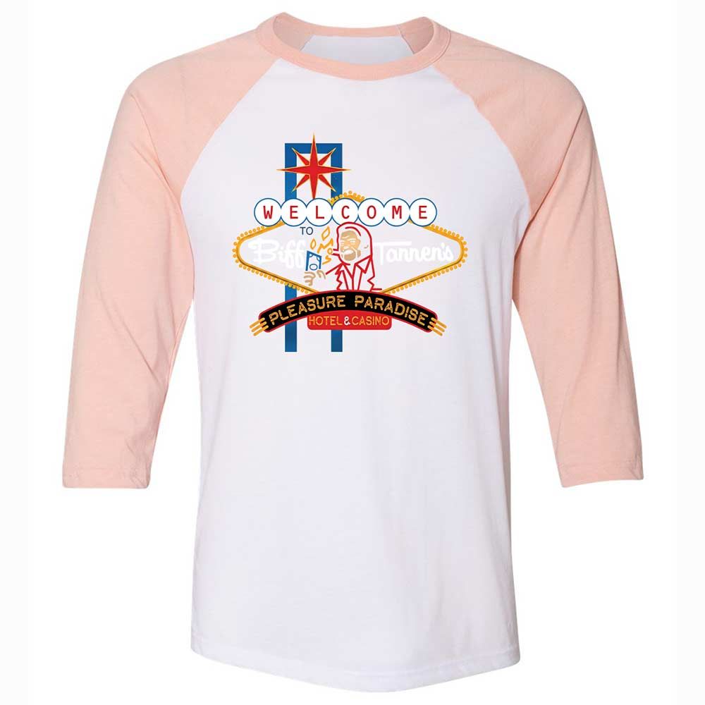 Unisex 3/4 Baseball Tee - QRGU3J8T - White/Heather Peach - 5