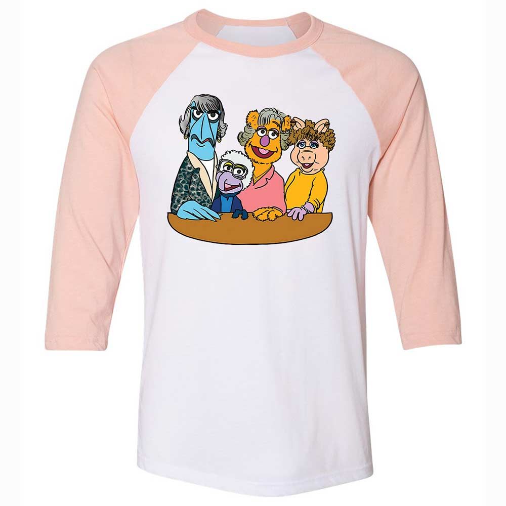 Unisex 3/4 Baseball Tee - DEKEHJBN - White/Heather Peach - 5
