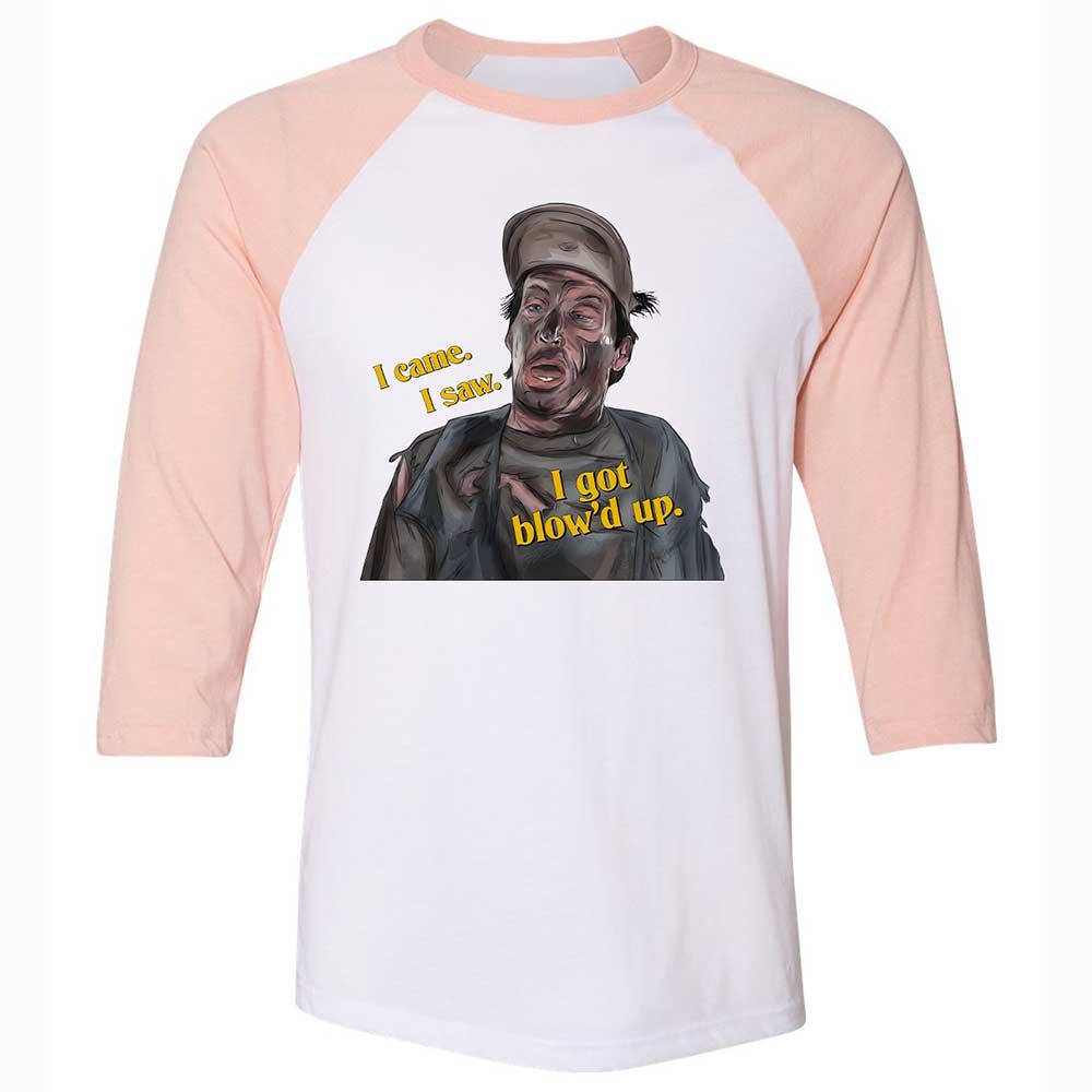 Unisex 3/4 Baseball Tee - UPMUEFS3 - White/Heather Peach - 5