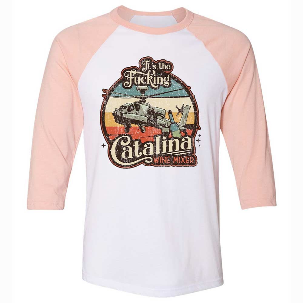 Unisex 3/4 Baseball Tee - TCXV36MW - White/Heather Peach - 5