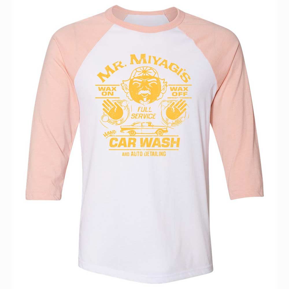 Unisex 3/4 Baseball Tee - F46QS4FQ - White/Heather Peach - 5