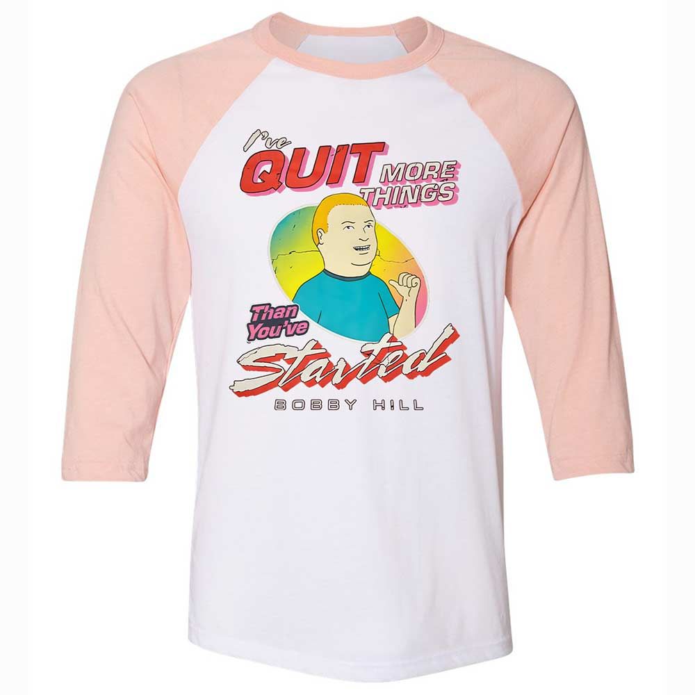 Unisex 3/4 Baseball Tee - QH4V7E6M - White/Heather Peach - 5