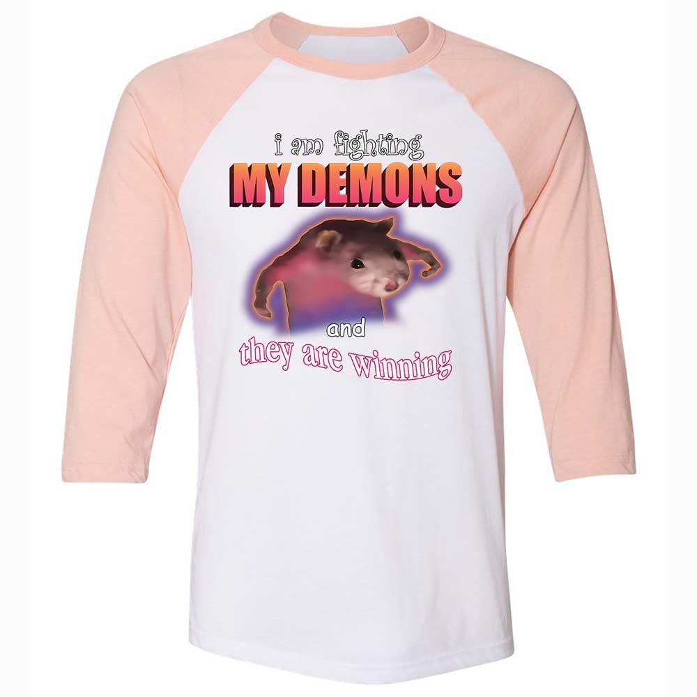 I'm fighting my demons - White/Heather Peach - 5