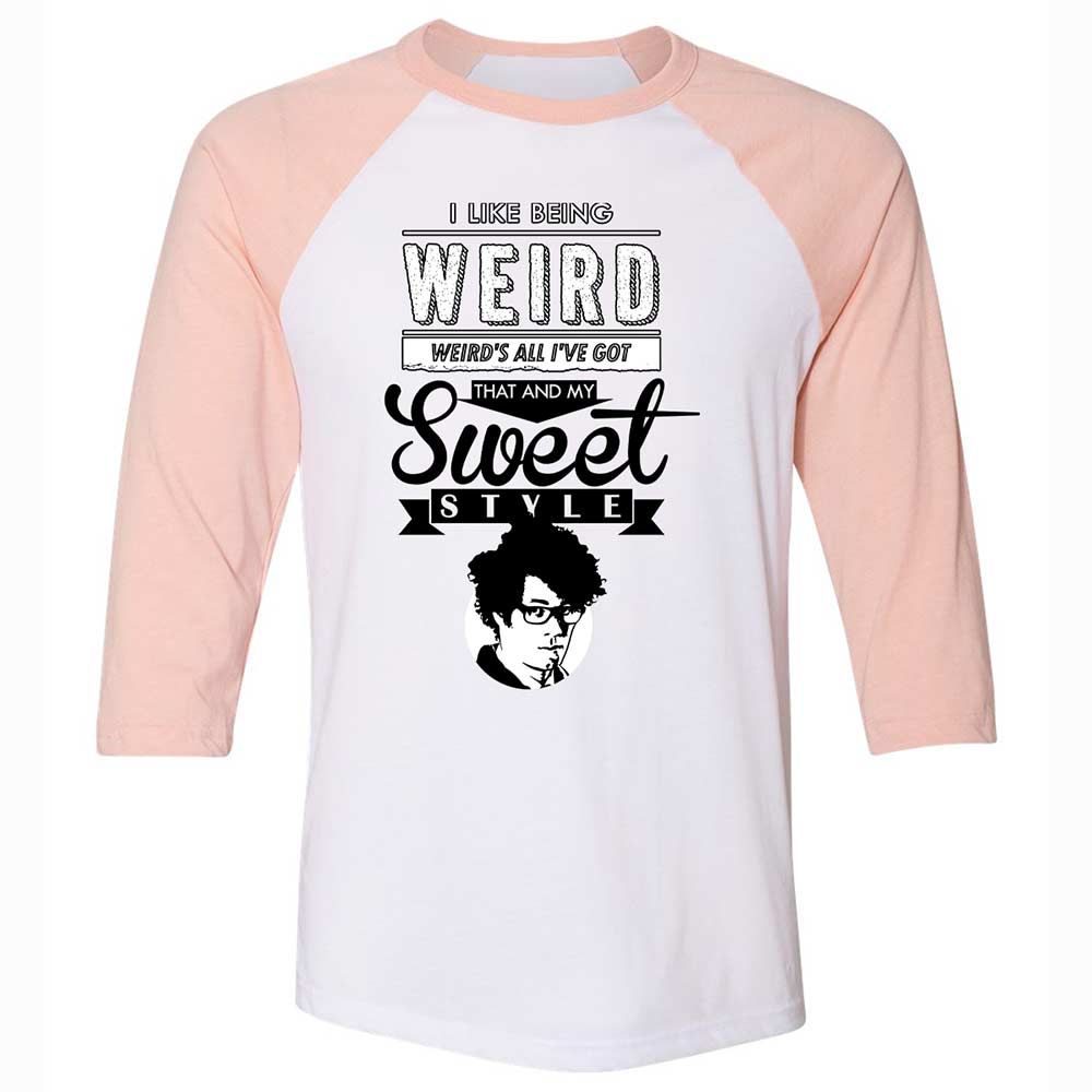 Unisex 3/4 Baseball Tee - 768KNKHN - White/Heather Peach - 5