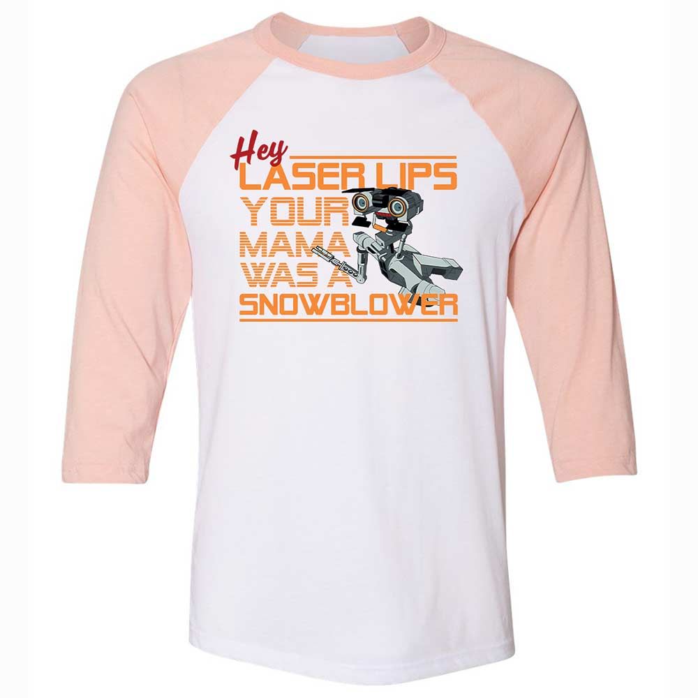 Your Mama was a Snowblower - White/Heather Peach - 5