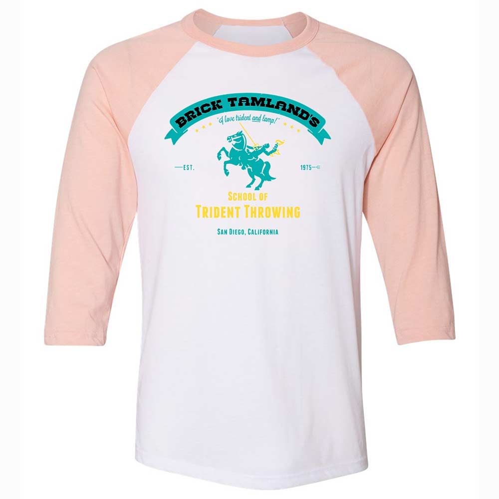 Unisex 3/4 Baseball Tee - V1DNRY2R - White/Heather Peach - 5