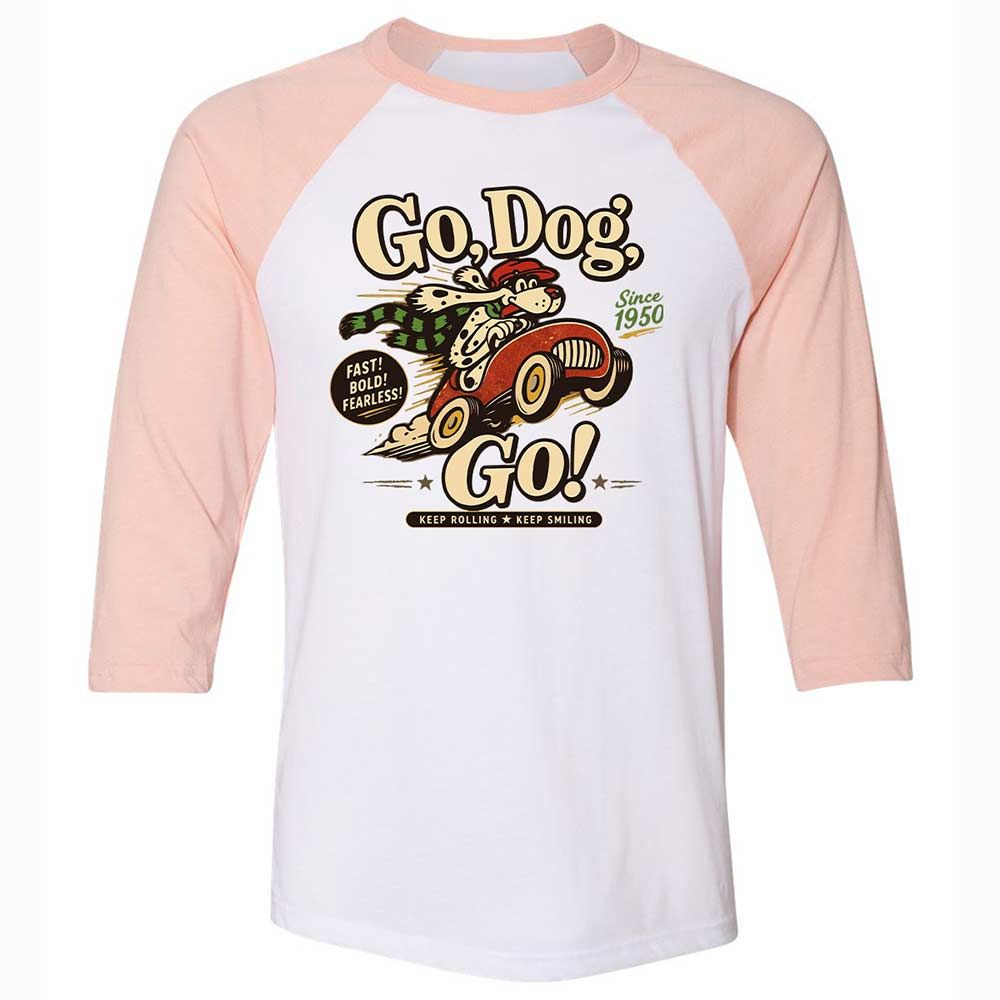 Unisex 3/4 Baseball Tee - UTS36MAE - White/Heather Peach - 5