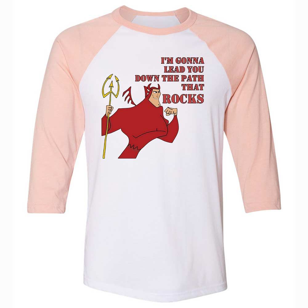 Unisex 3/4 Baseball Tee - WJKWDVDE - White/Heather Peach - 5