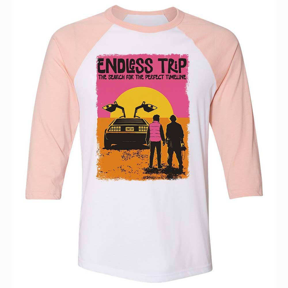 Unisex 3/4 Baseball Tee - FVTHWSSS - White/Heather Peach - 5