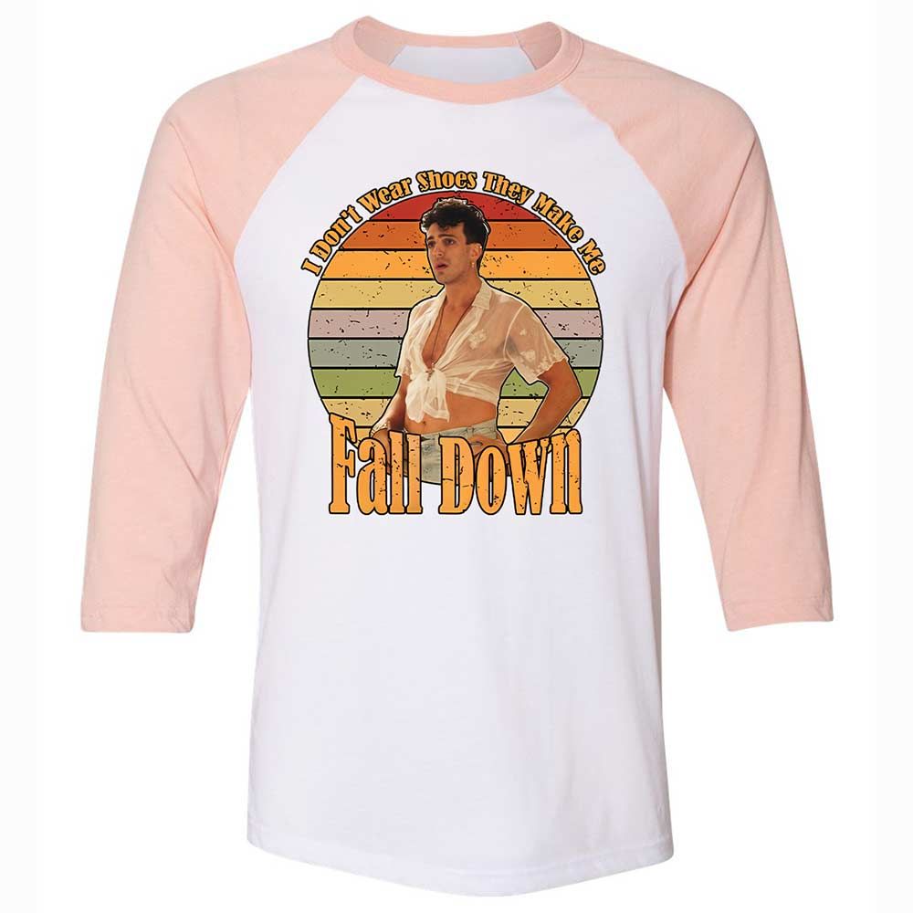 Unisex 3/4 Baseball Tee - Z3E114KV - White/Heather Peach - 5