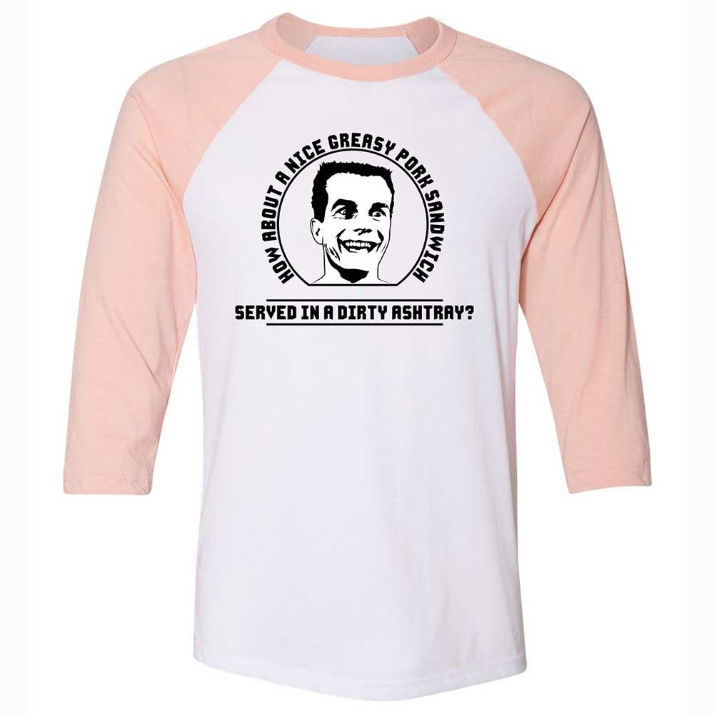 Unisex 3/4 Baseball Tee - 5X94EEDM - White/Heather Peach - 5