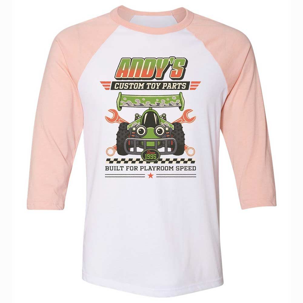 Unisex 3/4 Baseball Tee - 1QHB6PCE - White/Heather Peach - 5