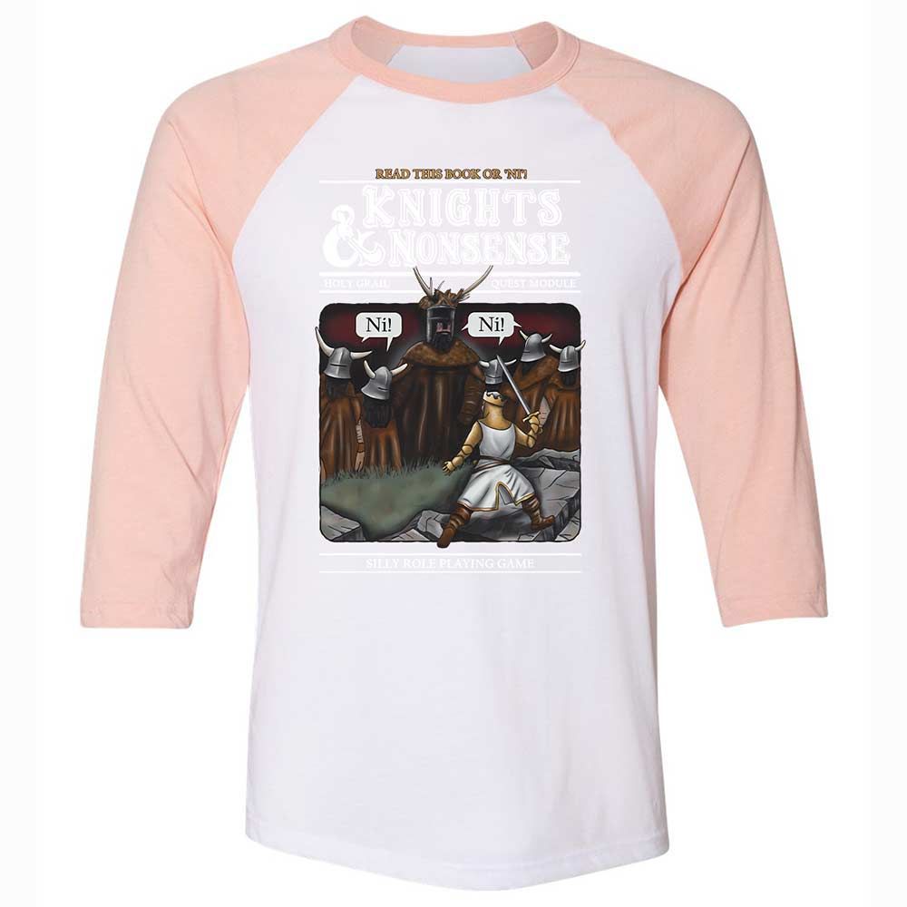 Unisex 3/4 Baseball Tee - FKNH67ZS - White/Heather Peach - 5