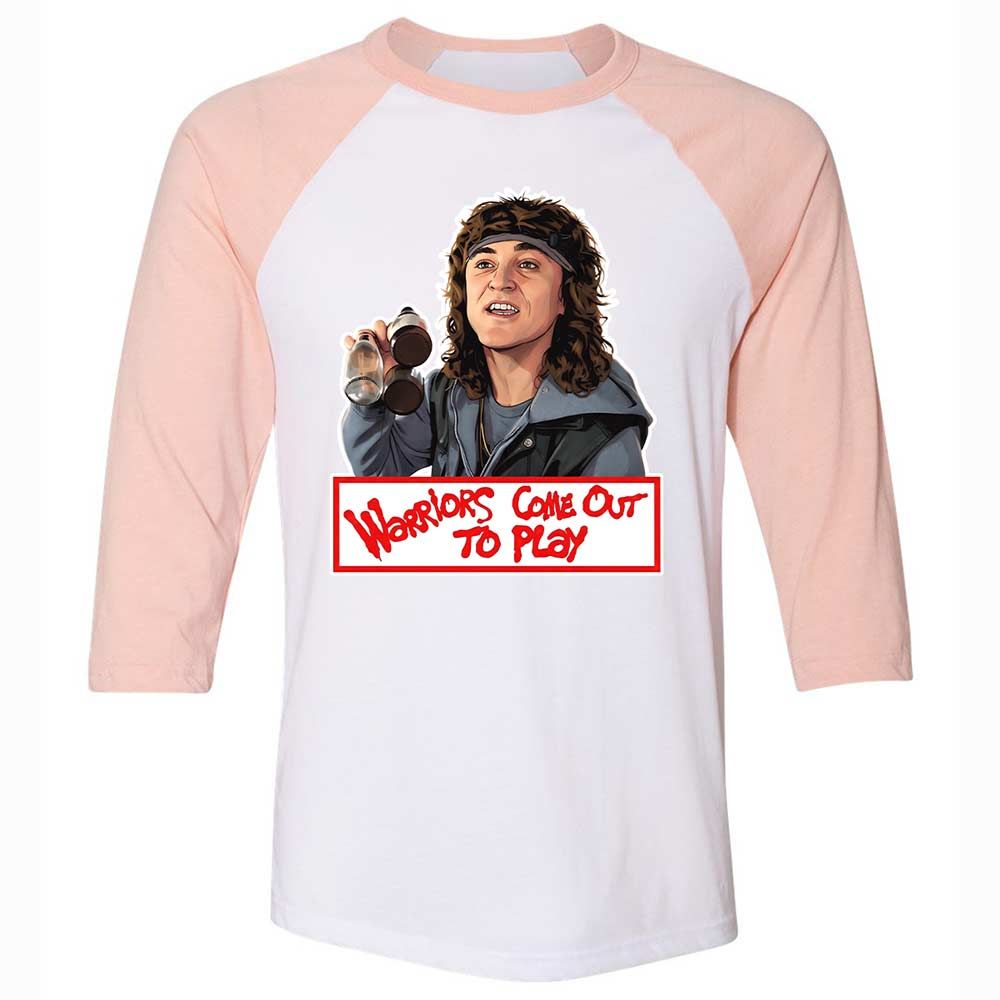 Unisex 3/4 Baseball Tee - QEYJ4AC1 - White/Heather Peach - 5