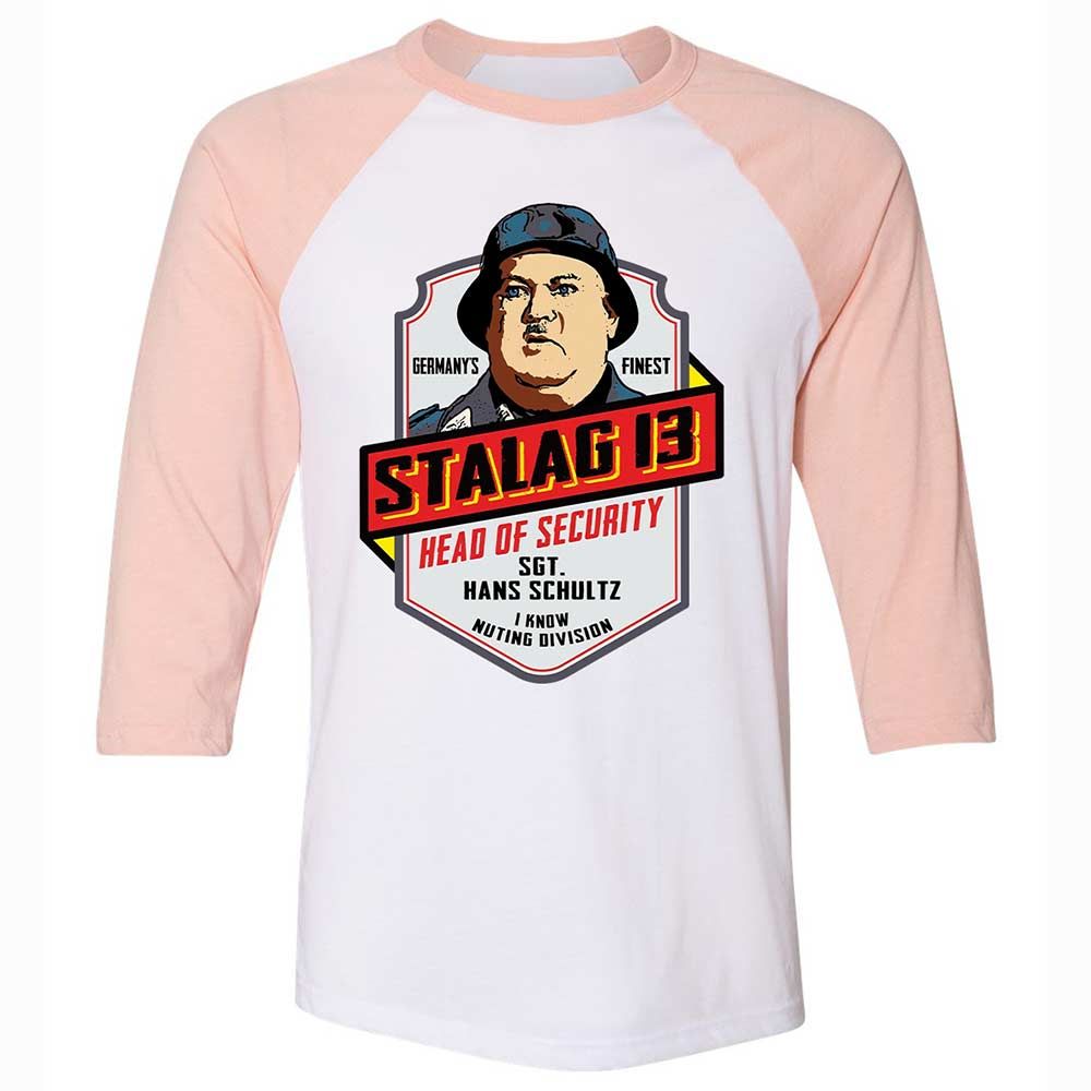 Unisex 3/4 Baseball Tee - 2MKHQLFV - White/Heather Peach - 5