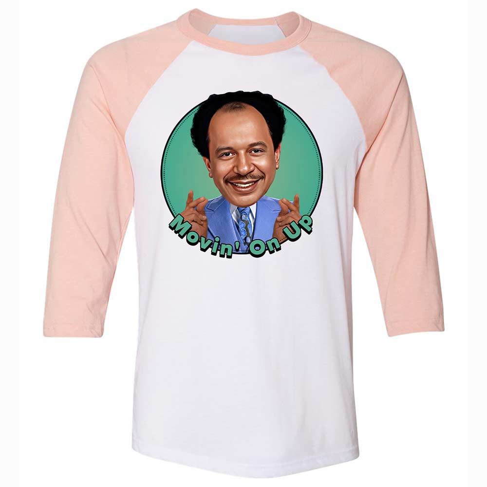 Unisex 3/4 Baseball Tee - KVNCH9GJ - White/Heather Peach - 5