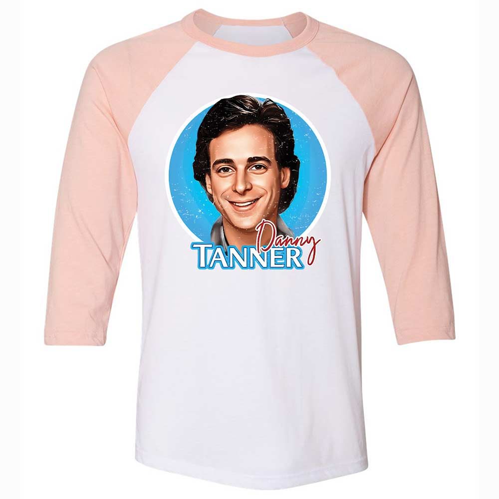Unisex 3/4 Baseball Tee - BMTS9UV5 - White/Heather Peach - 5