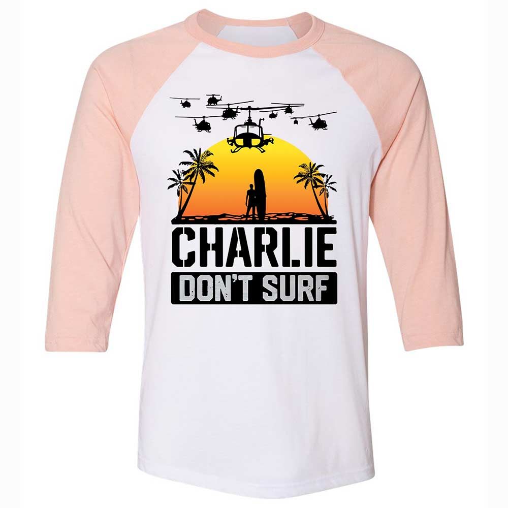 Unisex 3/4 Baseball Tee - NMUNPNTJ - White/Heather Peach - 5