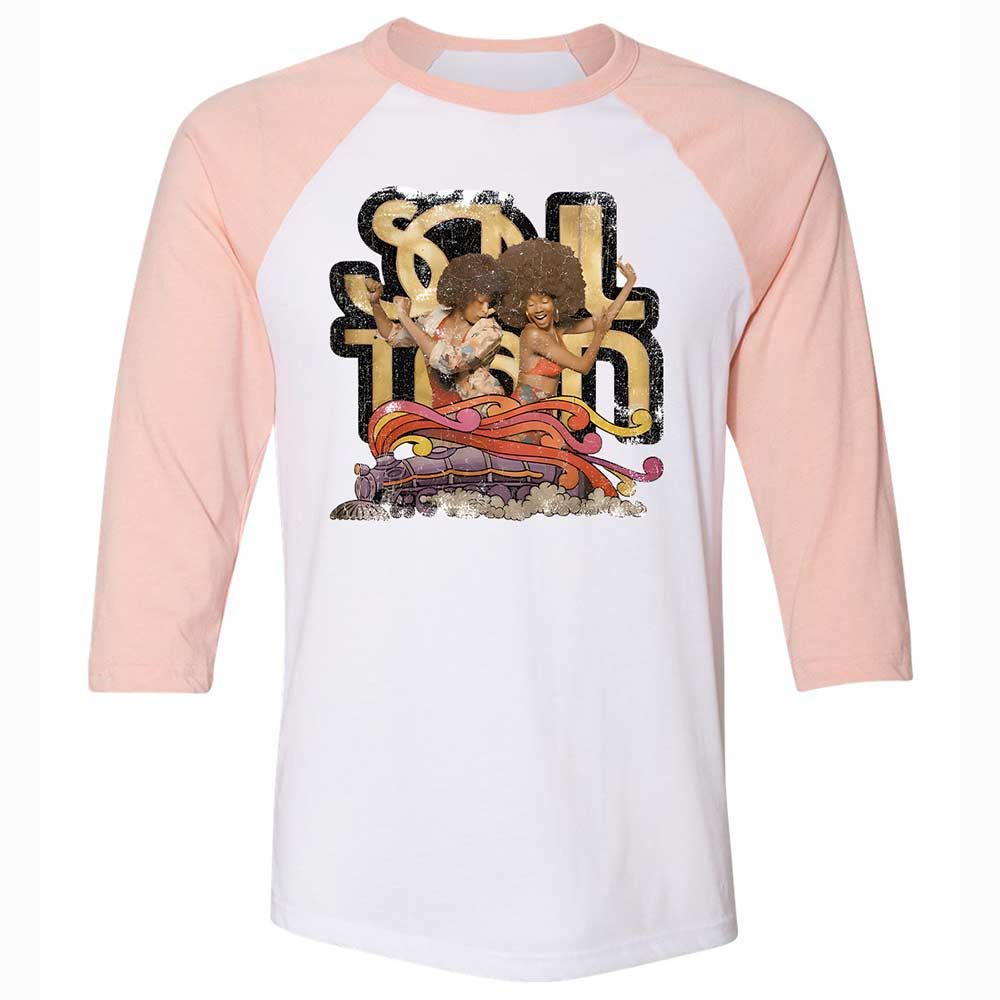 Retro Soul Train Dance Vibes - White/Heather Peach - 5