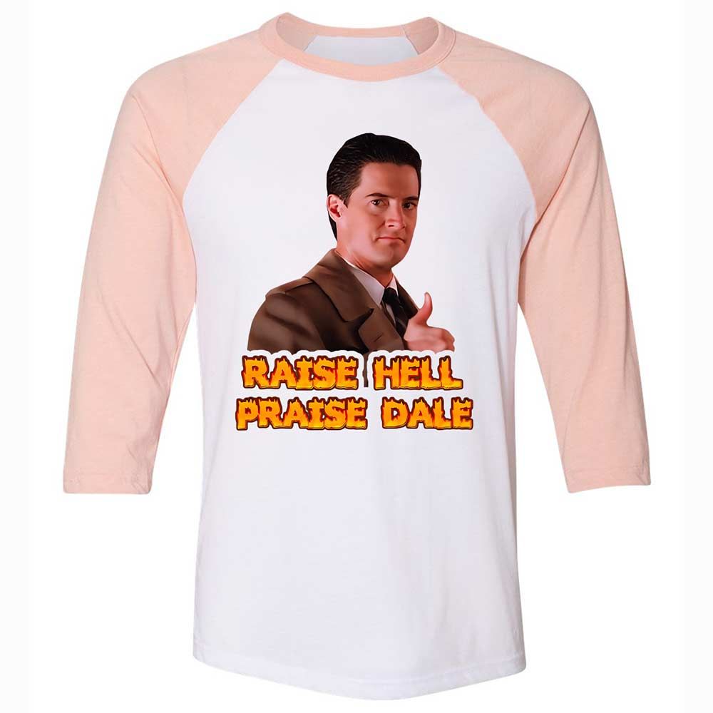Unisex 3/4 Baseball Tee - E55K3RC4 - White/Heather Peach - 5