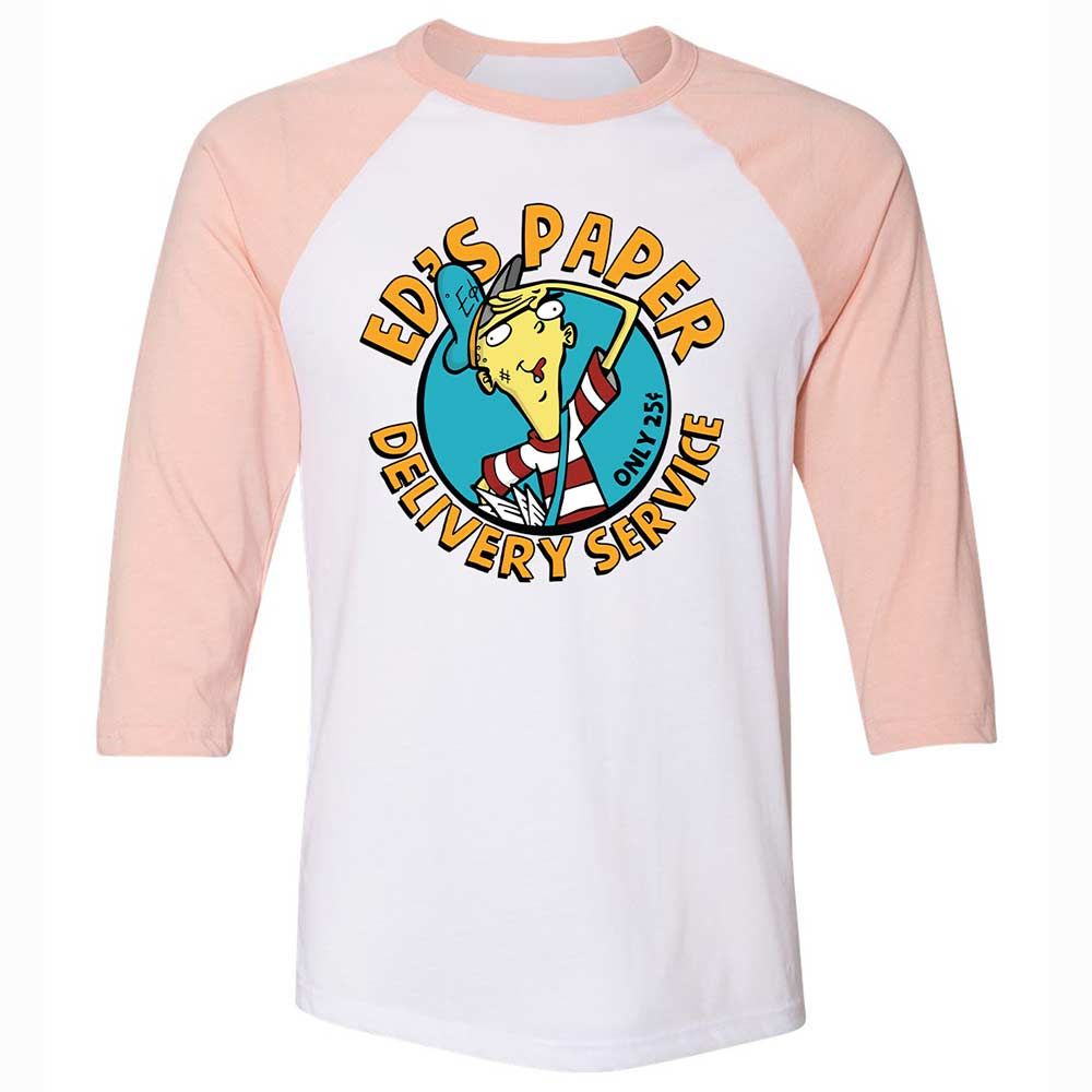 Unisex 3/4 Baseball Tee - EGMQ9XRN - White/Heather Peach - 5