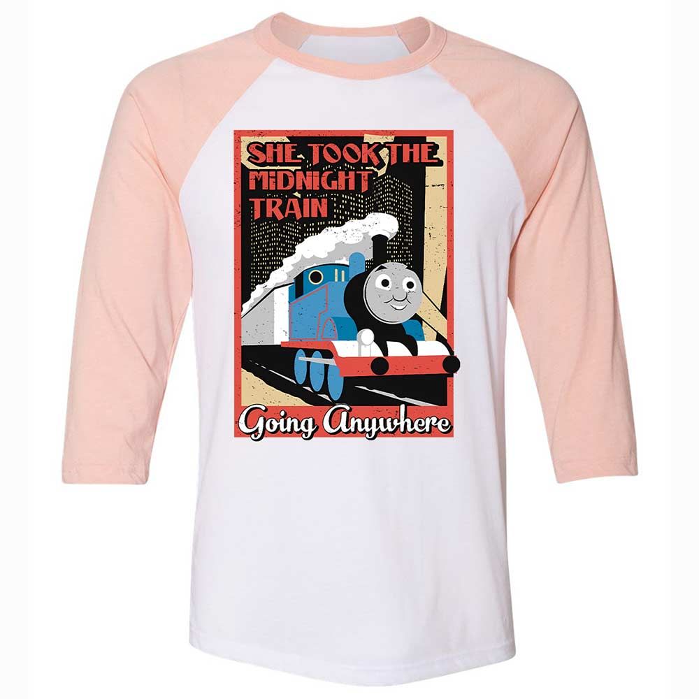 Unisex 3/4 Baseball Tee - YB38ZE1D - White/Heather Peach - 5